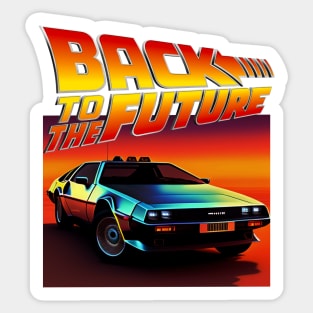 back to the future retro Sticker